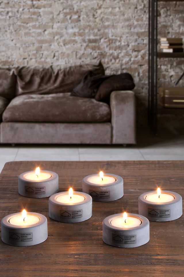 Holder | 6'Lı Set Mumluk | Tea Light Mumluk Seti | Dekoratif Şamdan Mumluk