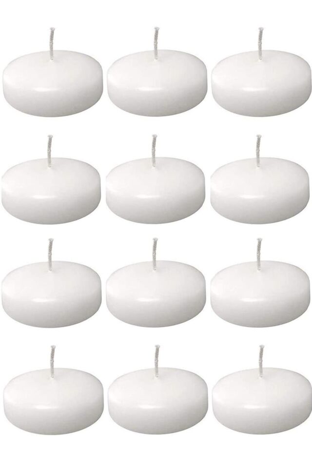 Float | Beyaz 24 Adet Yüzen Mum | 4 Saat Yanan Tea Light Mum | Kokusuz Terapi Mumu
