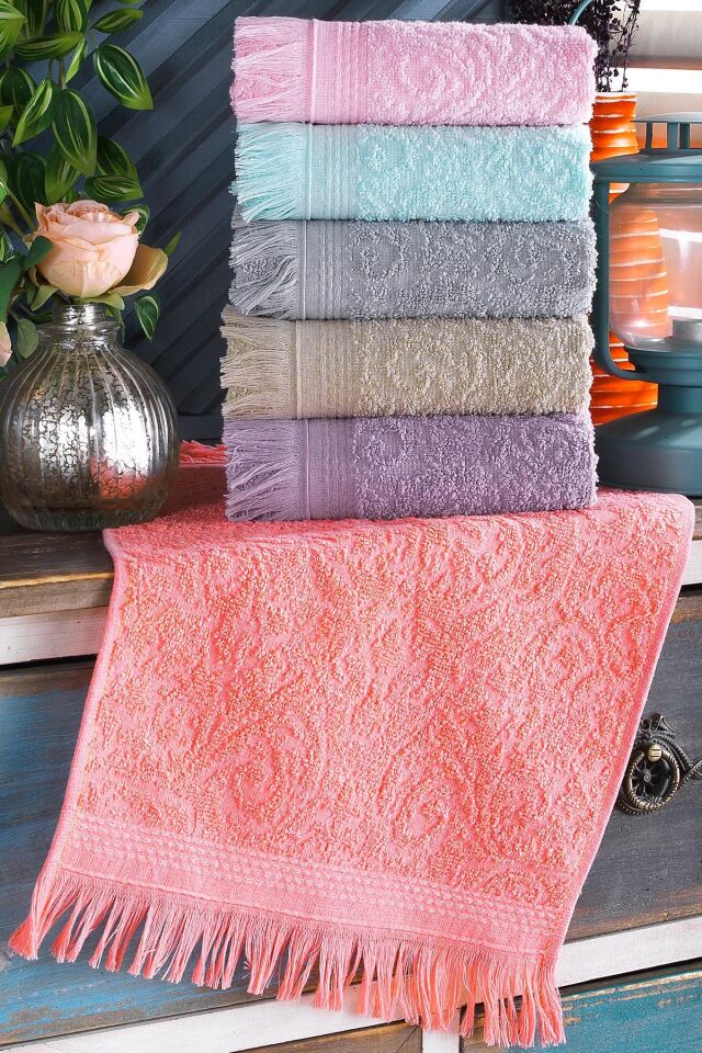 Fringe | 6'lı  30x50 Cm El Ve Yüz Havlu Seti | Mutfak Havlusu