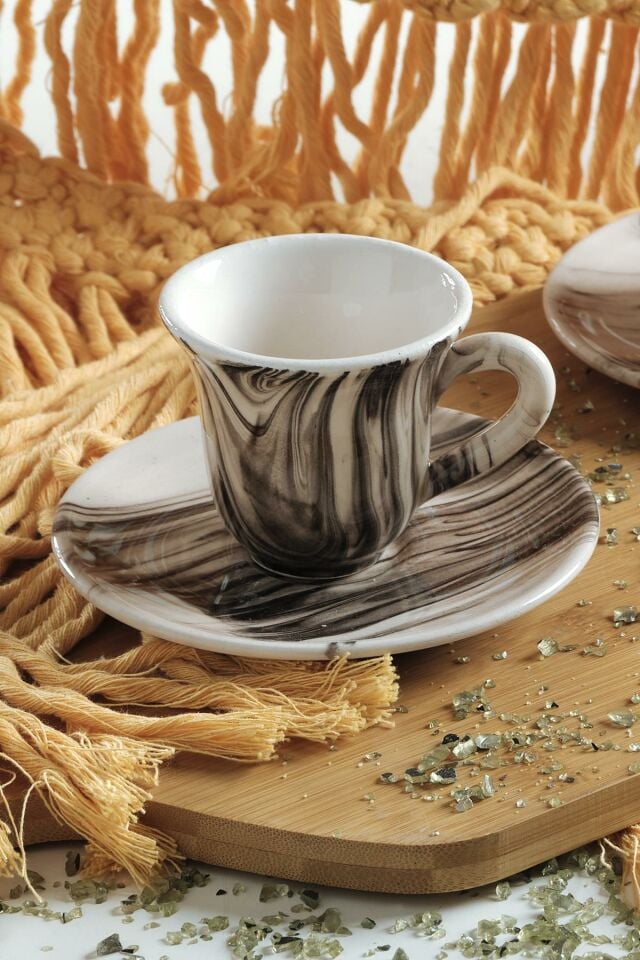 Gift Kahve Fincan Takımı 2 Kişilik El Yapımı Türk Kahvesi Expresso Fincanı Seti