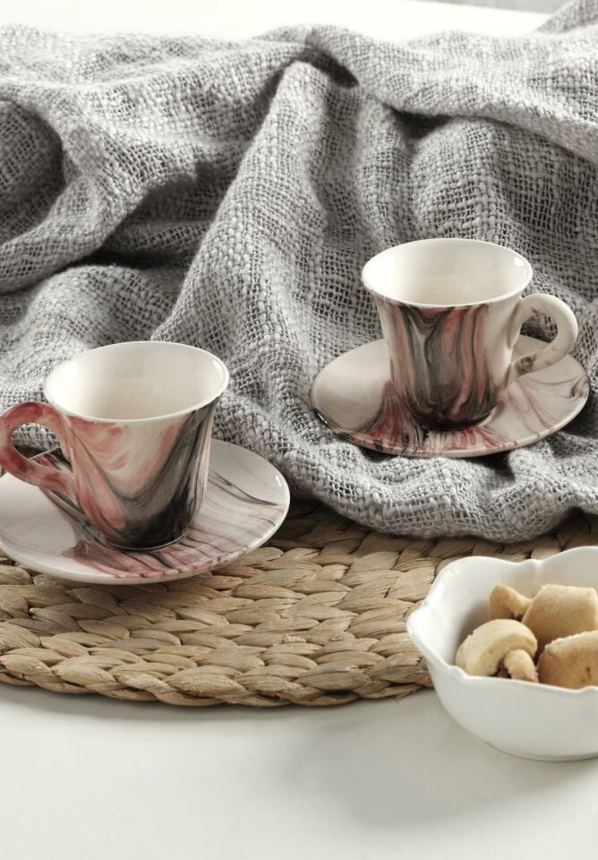 Gift Kahve Fincan Takımı 2 Kişilik El Yapımı Türk Kahvesi Expresso Fincanı Seti