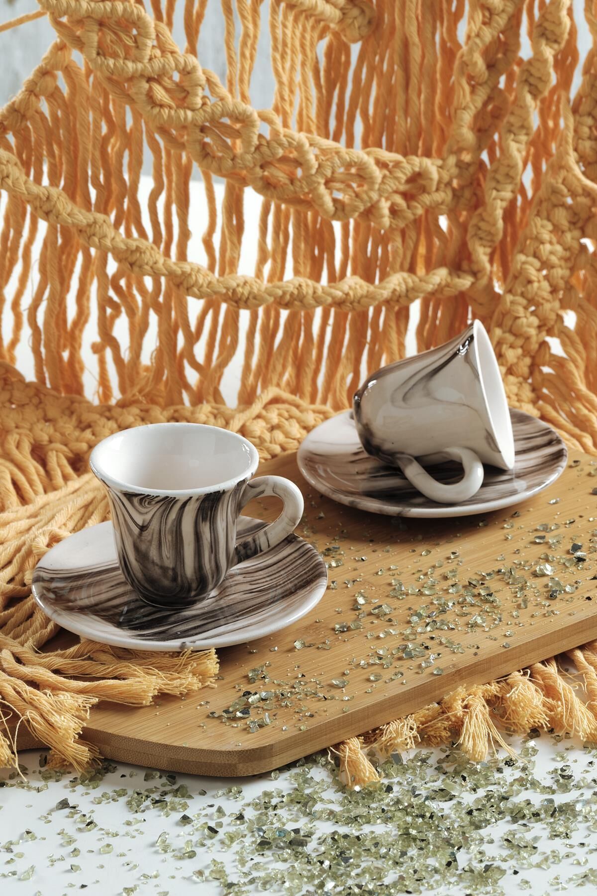 Gift Kahve Fincan Takımı 2 Kişilik El Yapımı Türk Kahvesi Expresso Fincanı Seti Kahve