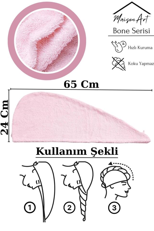 Krem Saç Kurutma Bonesi | Saç Havlusu | Havuz Deniz Plaj Saç Kurulama Havlusu