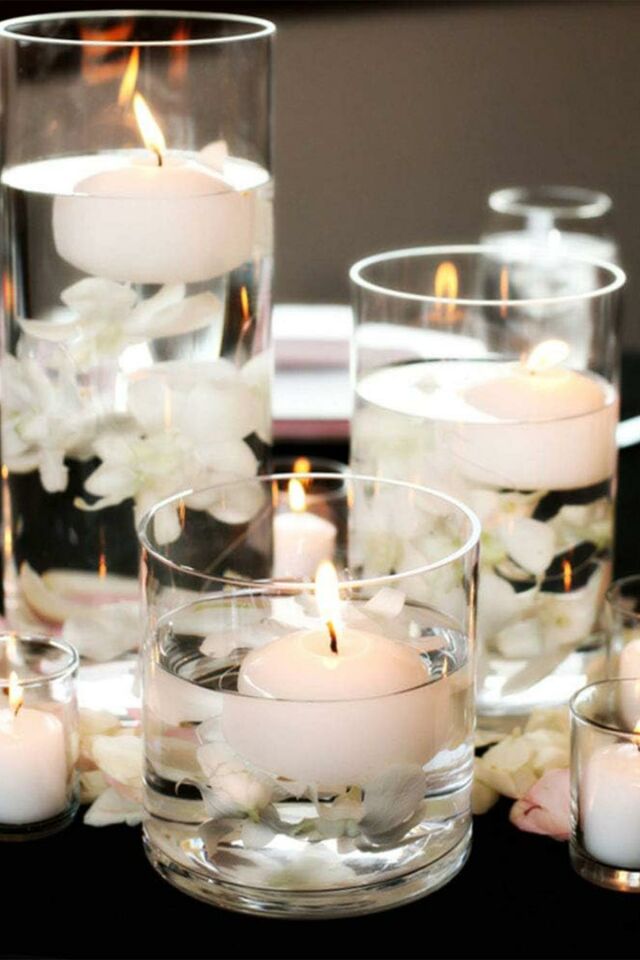 Float | Beyaz 12 Adet Yüzen Mum | 4 Saat Yanan Tea Light Mum | Kokusuz Terapi Mumu