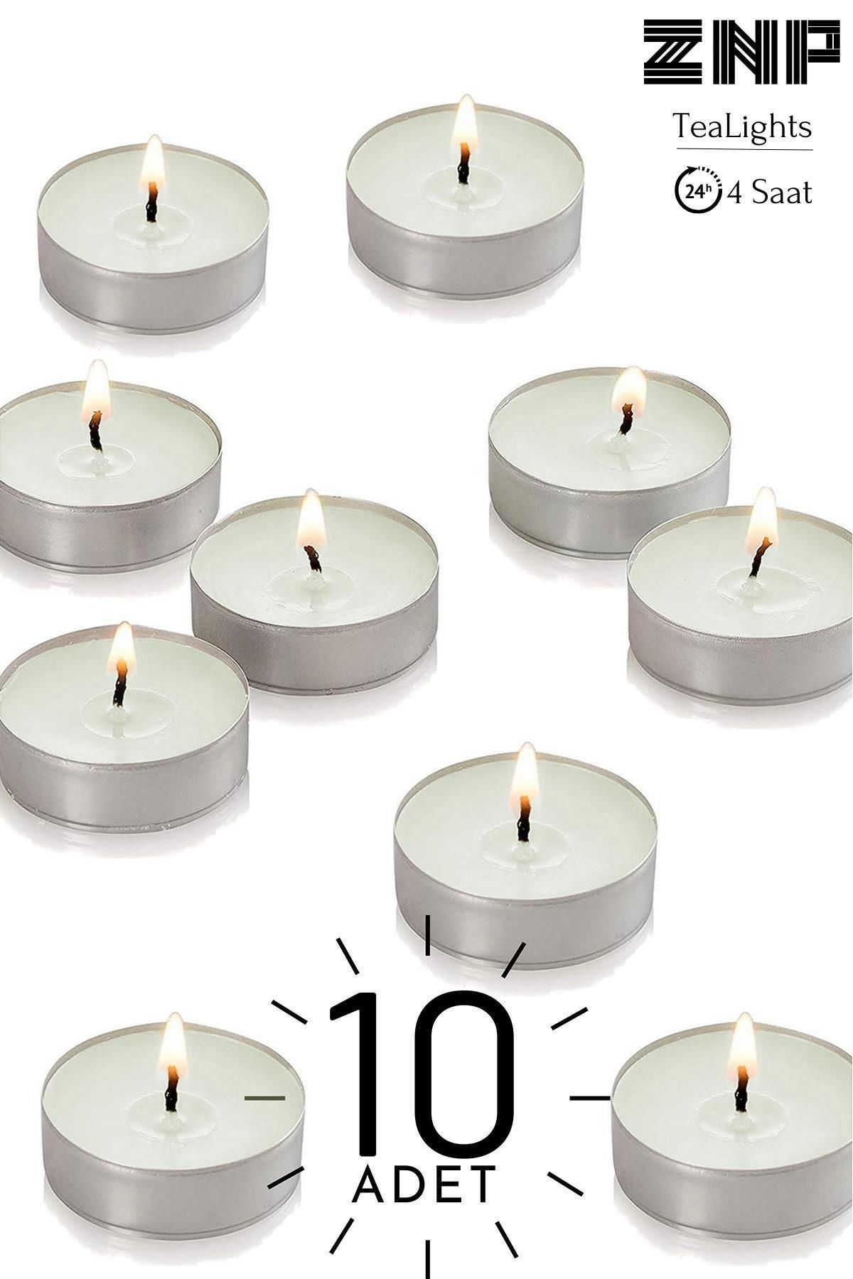 10 Adet | Buhurdanlık Mumu | 4 Saat Yanan Tea Light Mum | Dekoratif Mumluk Mumu