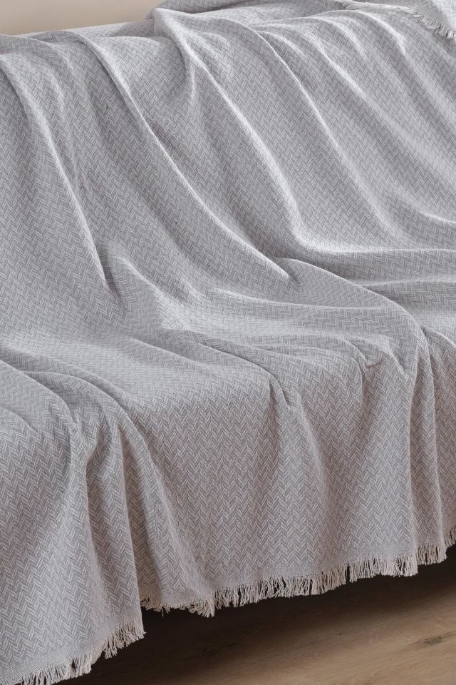 York | Koltuk Örtüsü 170x210 Cm | Natural Pamuklu Koltuk Şalı | Çekyat Örtüsü