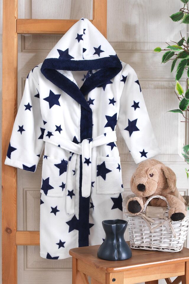 Sky | Kapşonlu Unisex Wellsoft Çocuk Peluş Sabahlık | Bornoz