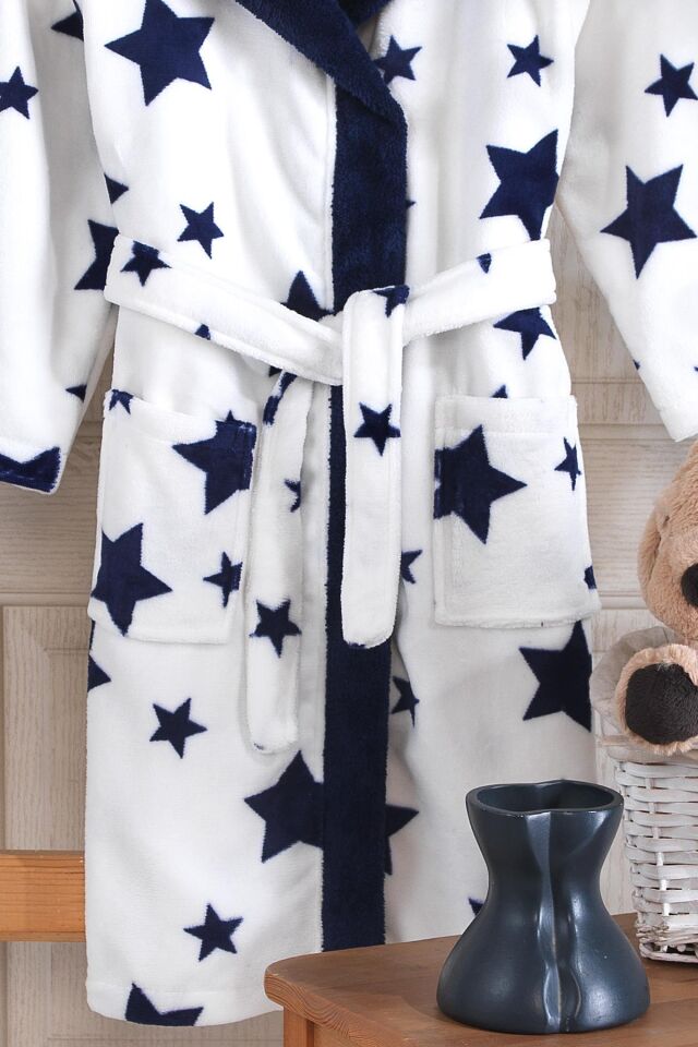 Sky | Kapşonlu Unisex Wellsoft Çocuk Peluş Sabahlık | Bornoz