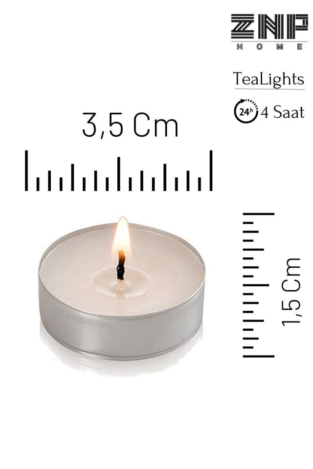 50 Adet | Buhurdanlık Mumu | 4 Saat Yanan Tea Light Mum | Dekoratif Mumluk Mumu