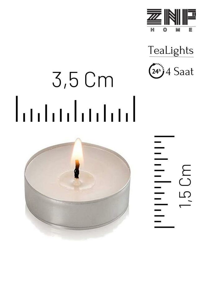 200 Adet | Buhurdanlık Mumu | 4 Saat Yanan Tea Light Mum | Dekoratif Mumluk Mumu