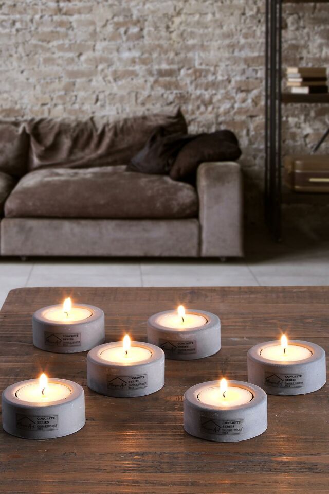 Holder | 6'Lı Set Mumluk | Tea Light Mumluk Seti | Dekoratif Şamdan Mumluk