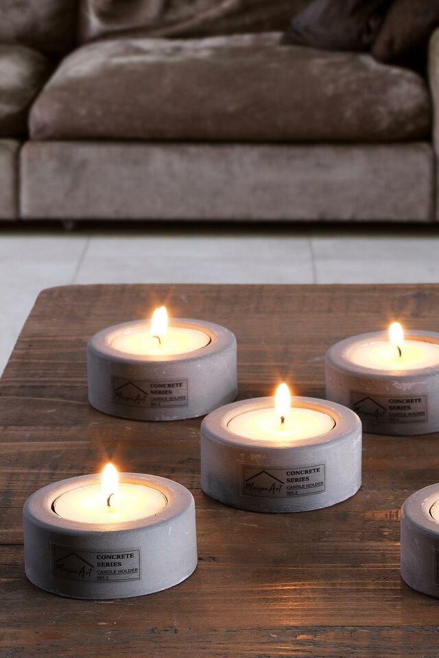 Holder | 6'Lı Set Mumluk | Tea Light Mumluk Seti | Dekoratif Şamdan Mumluk