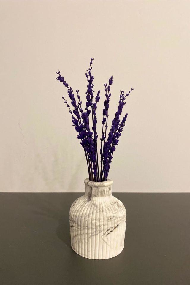 Mini Mermer Desen Çizgili Dekoratif Vazo Biblo 7X10 Cm