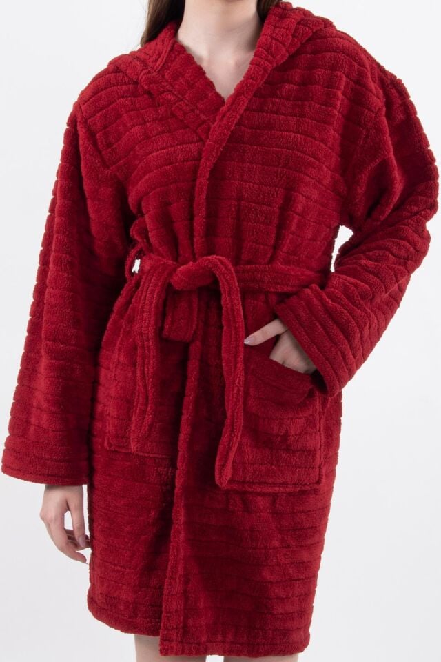Comfy | Kapşonlu Wellsoft Peluş Bornoz Sabahlık | Robdeşambr Kadın Bornoz