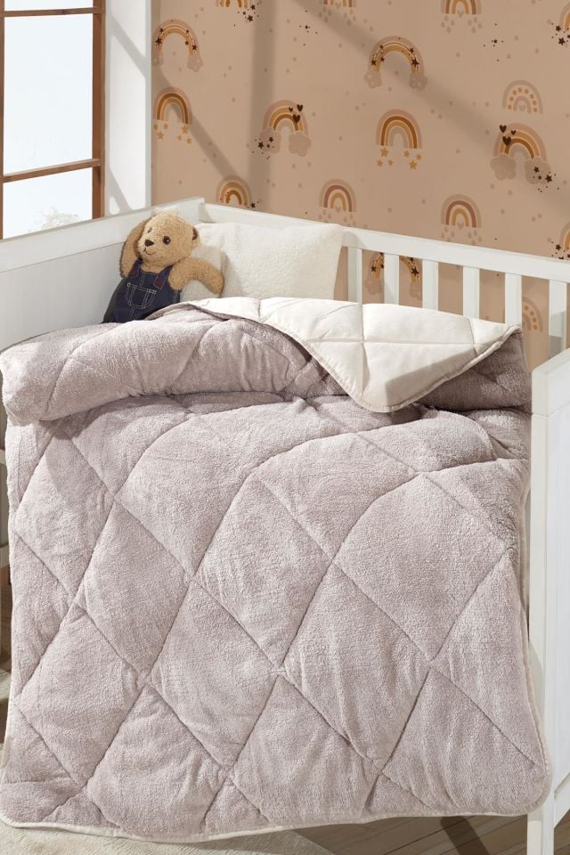 Lüx Wellsoft Yorgan Çift Taraflı Bebek Yorganı 95X145 Krem