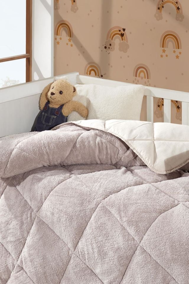 Lüx Wellsoft Yorgan Çift Taraflı Bebek Yorganı 95X145 Krem