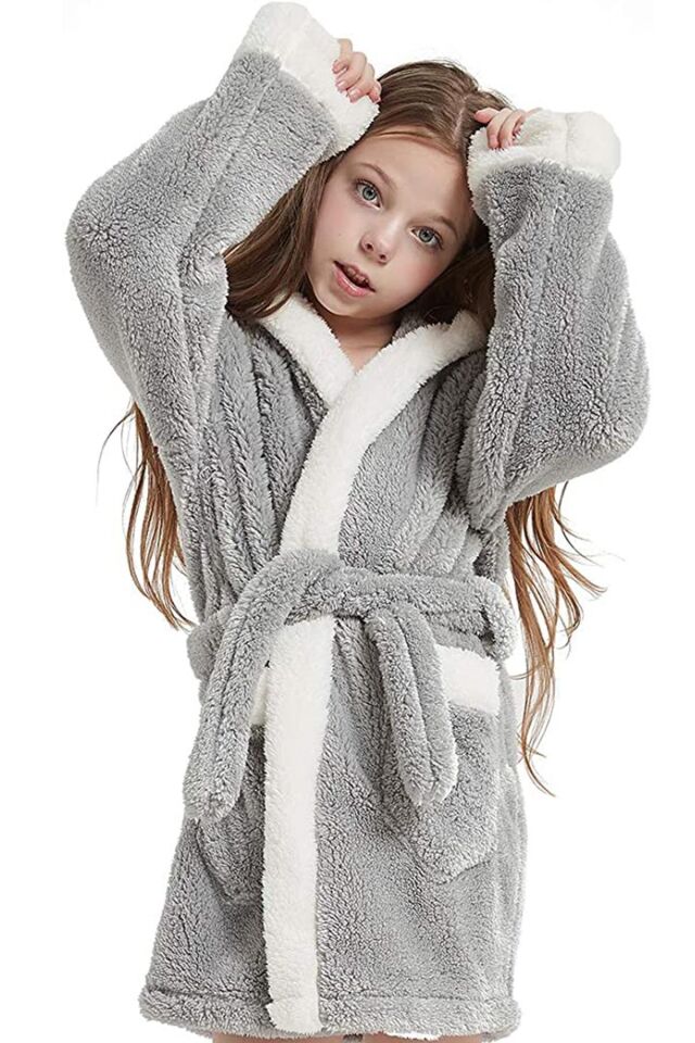 Bunny Kapşonlu Unisex Wellsoft Çocuk Peluş Sabahlık | Bornoz