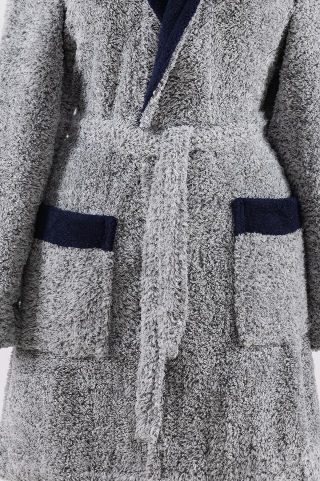 Navy Şalyaka Unisex Wellsoft Peluş Sabahlık | Bornoz