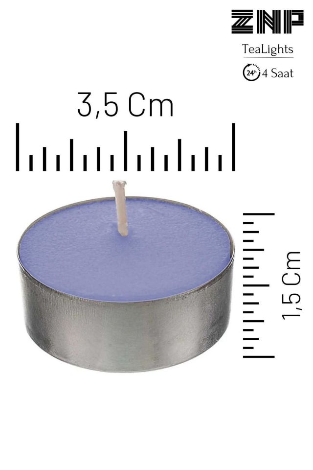 10 Adet | Okyanus Kokulu Tealight Mum | 4 Saat Yanar | Dekoratif Mumluk Mumu