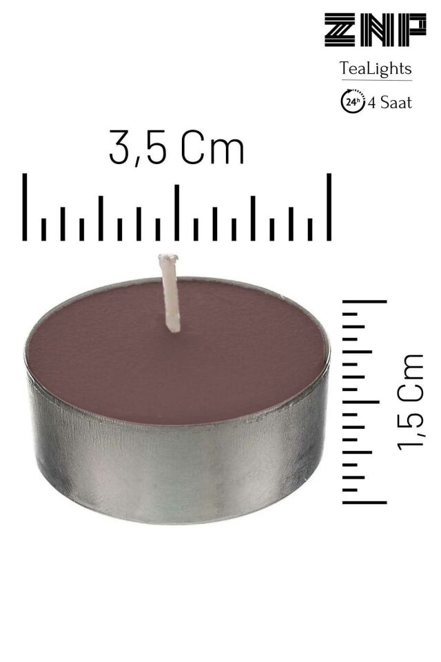 10 Adet | Tarçın Kokulu Tealight Mum | 4 Saat Yanar | Dekoratif Mumluk Mumu