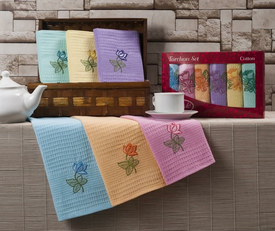 Zeynep Tekstil Gözde 45x65 Cm 6 Lı Mutfak Havlusu Mutfak Peçetesi