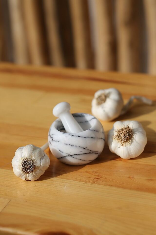 Mermer Havan Seti Küçük Boy Doğaltaş Mermer Havan Seti 8 x 8 Cm