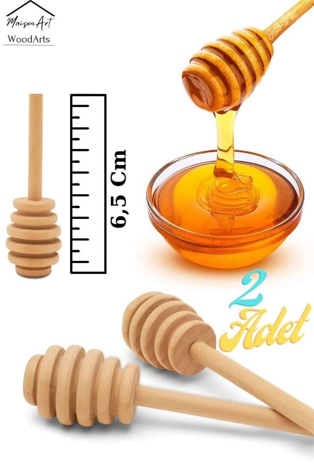 Mini 2 li Ahşap Bal Kaşığı | El Yapımı Bal Çubuğu