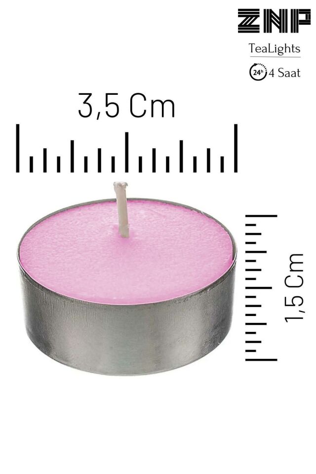 10 Adet | Gül Kokulu Tealight Mum | 4 Saat Yanar | Dekoratif Mumluk Mumu
