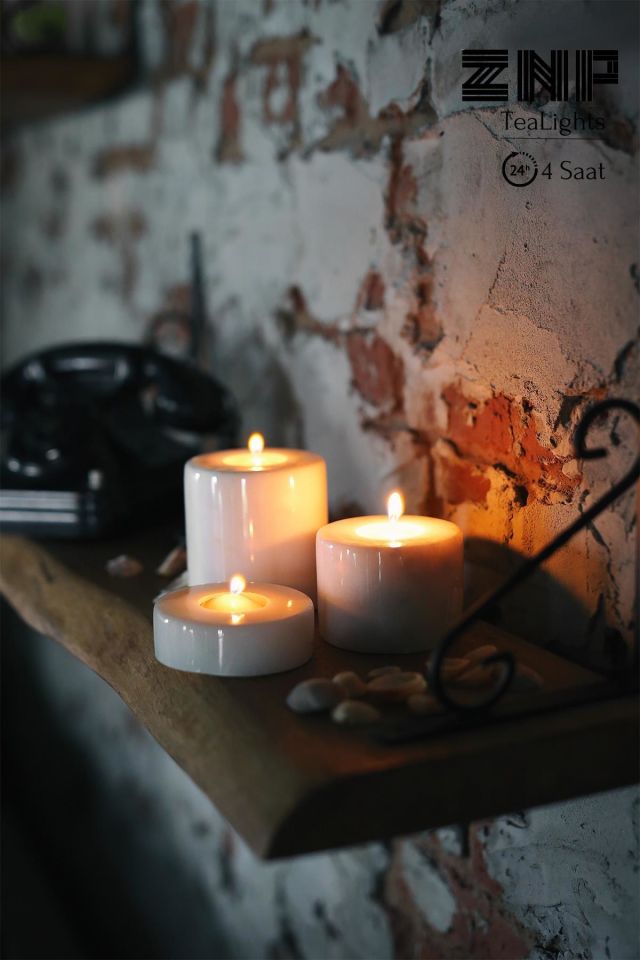 10 Adet | Okyanus Kokulu Tealight Mum | 4 Saat Yanar | Dekoratif Mumluk Mumu