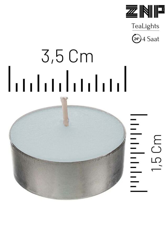 10 Adet | Yasemin Kokulu Tealight Mum | 4 Saat Yanar | Dekoratif Mumluk Mumu