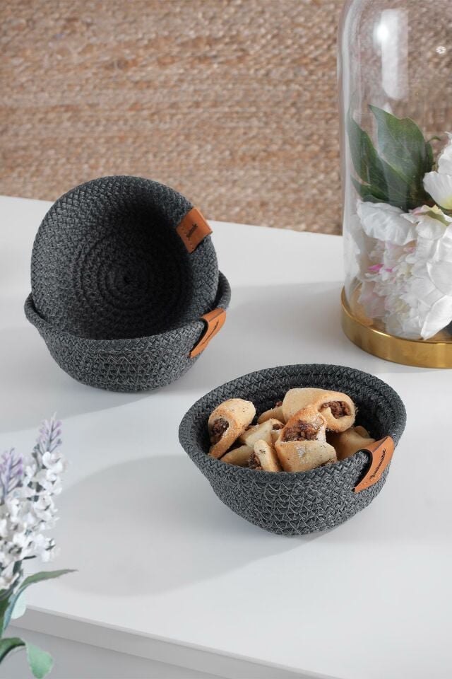 Mini | 3 Adet Çerezlik Kuru Pasta Sepeti | Çok Amaçlı El Yapımı Sepet