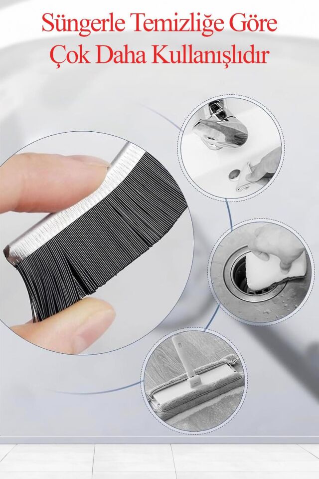 Brush | 2'Li İnce Derz Pencere Köşe Mutfak Banyo Lavabo Detaylı Temizlik Fırçası