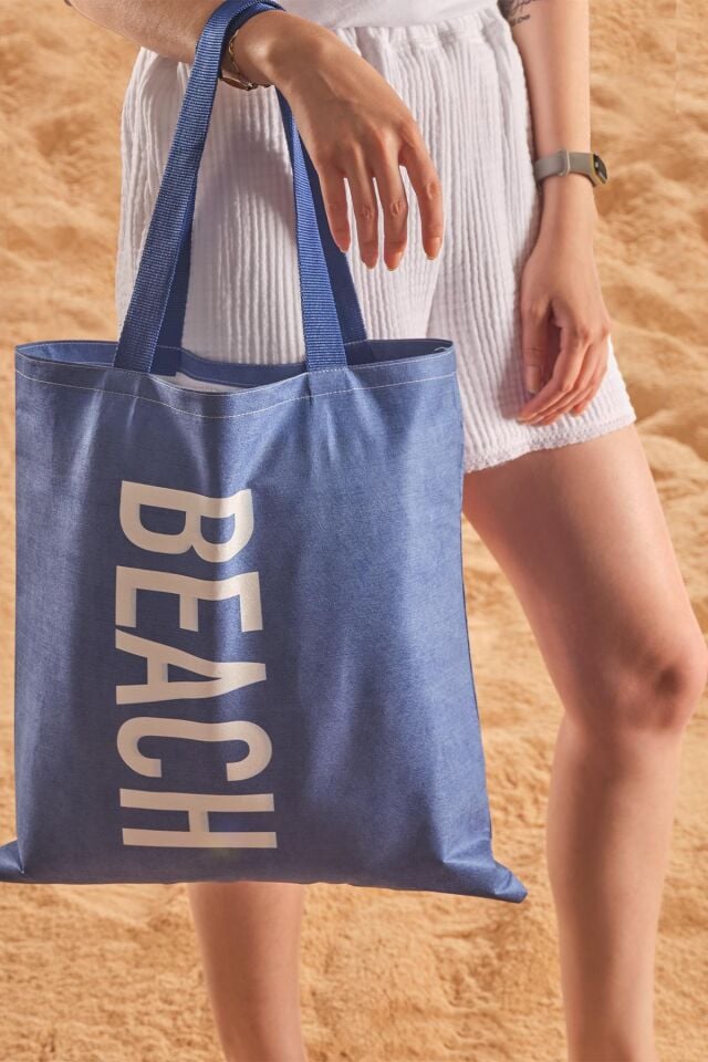 Beach Desen Baskılı Plaj Çantası