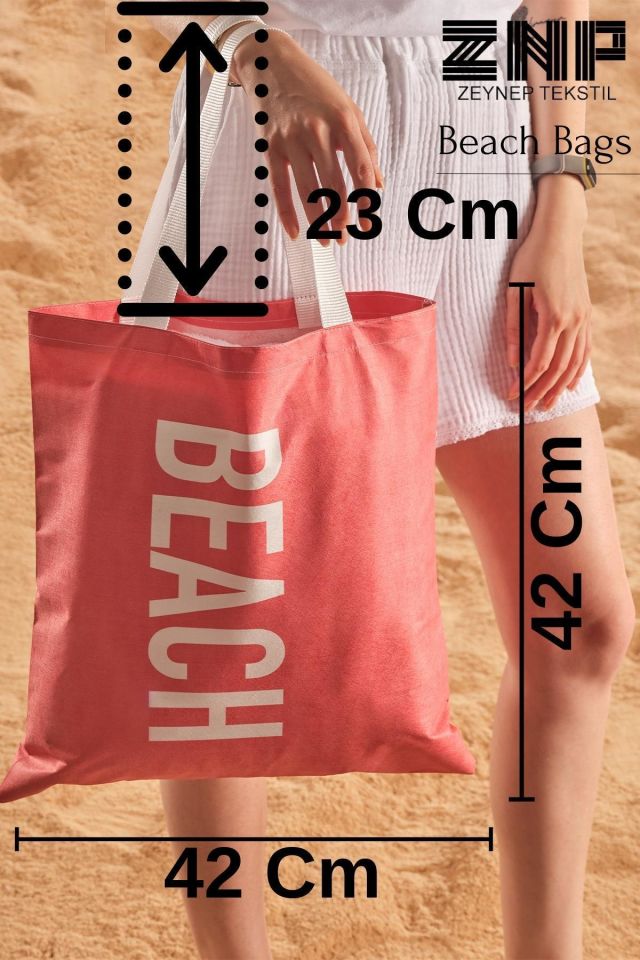 Beach Desen Baskılı Plaj Çantası