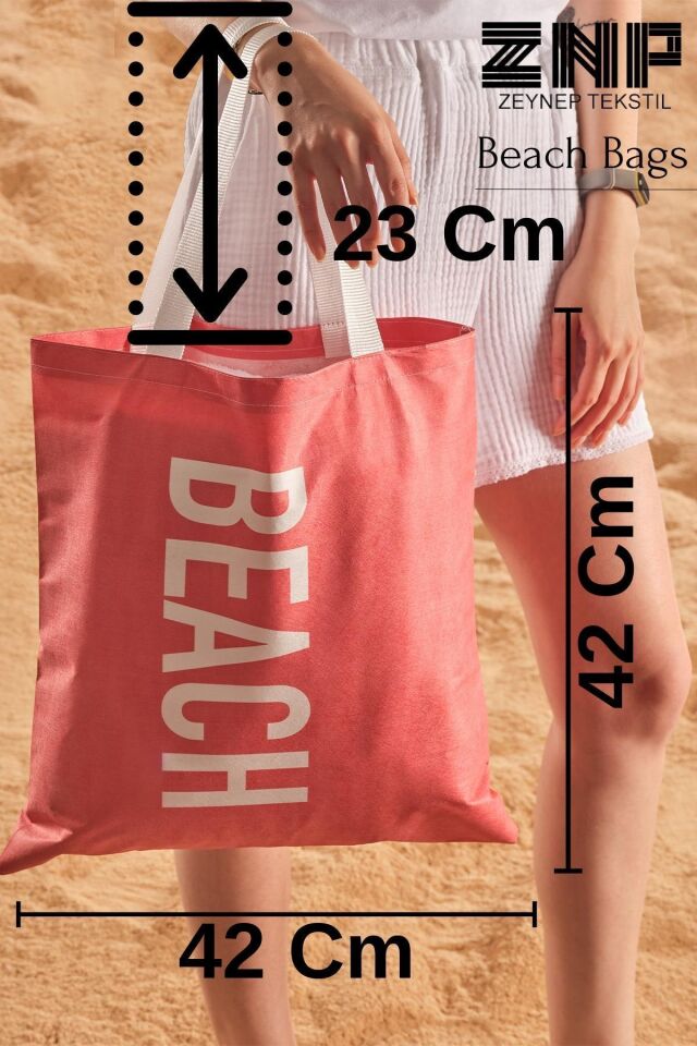 Beach Desen Baskılı Plaj Çantası