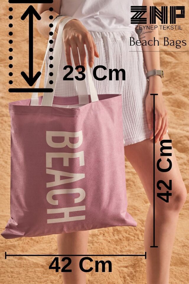 Beach Desen Baskılı Plaj Çantası