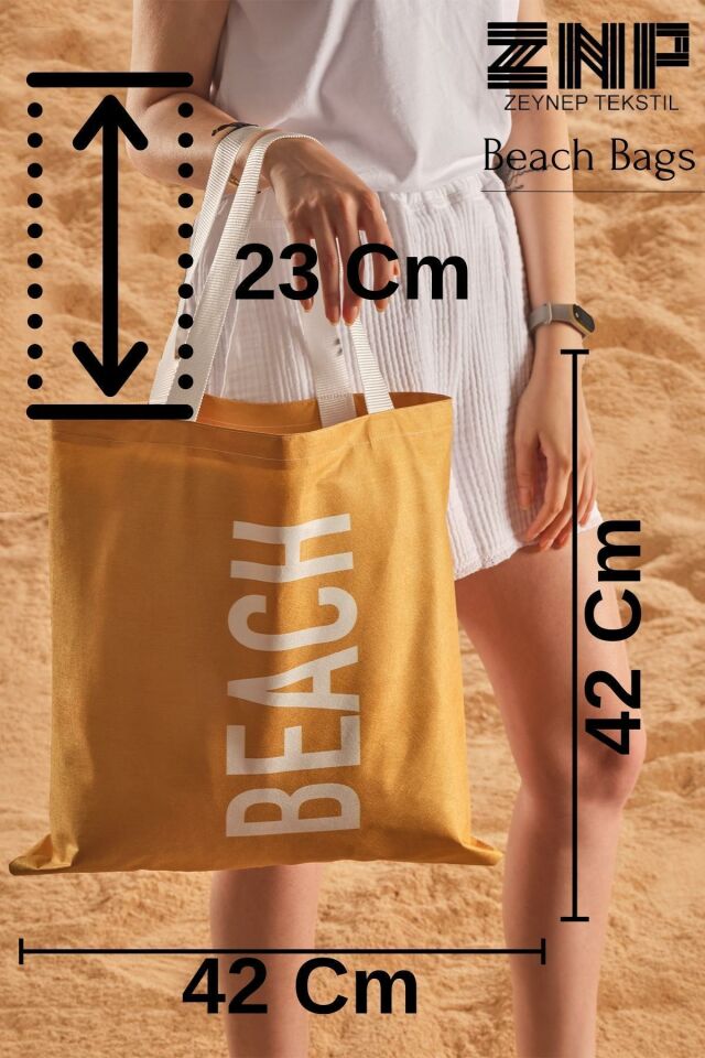 Beach Desen Baskılı Plaj Çantası