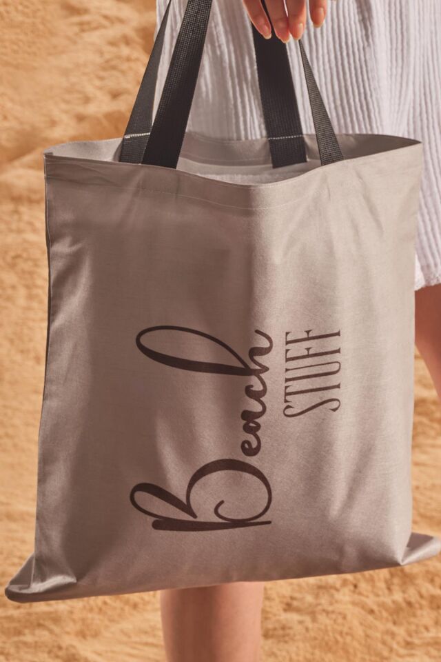 Beach Stuff Desen Baskılı Plaj Çantası