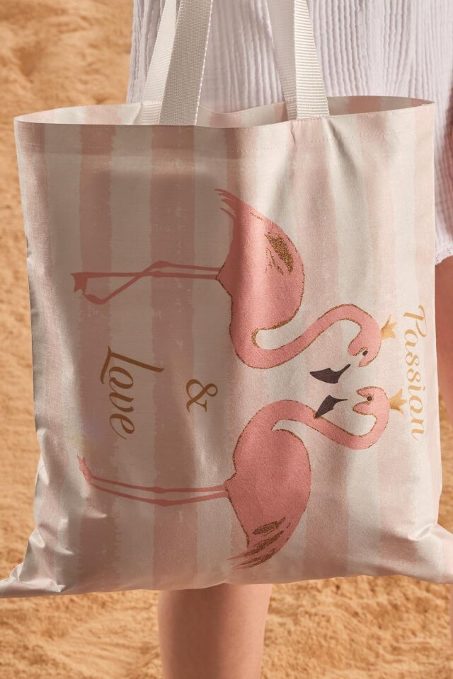 Passion Love Desen Baskılı Plaj Çantası