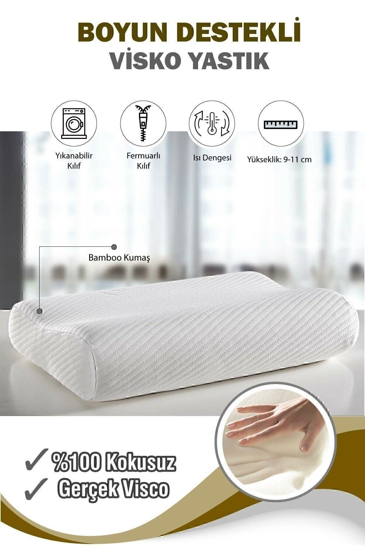 Ortopedik Visco Yastık Boyun Fıtığı Boyun Düzleşmesi Boyun Ağrısı Destekli Lüks Ortapedik Yastık 153-99-2005