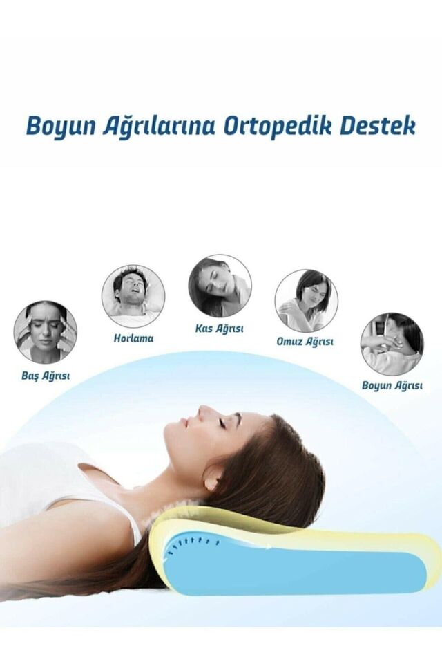 Ortopedik Visco Yastık Boyun Fıtığı Boyun Düzleşmesi Boyun Ağrısı Destekli Lüks Ortapedik Yastık 153-99-2005