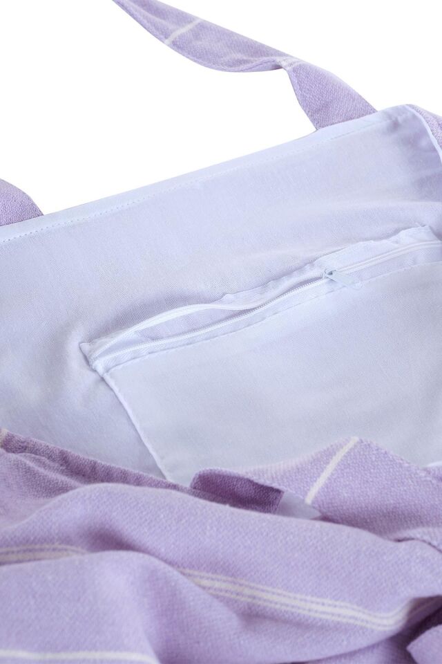 Bags Kumaş Çizgili Kol Çantası %100 Pamuklu Plaj Çantası